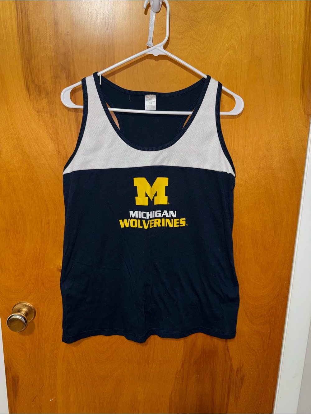 Michigan Wolverines Women's Navy & White Mesh Yoke Tank